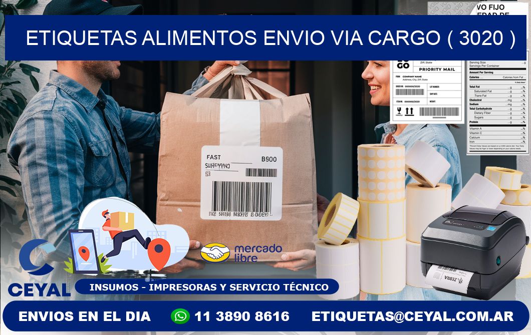 etiquetas alimentos envio via cargo ( 3020 )