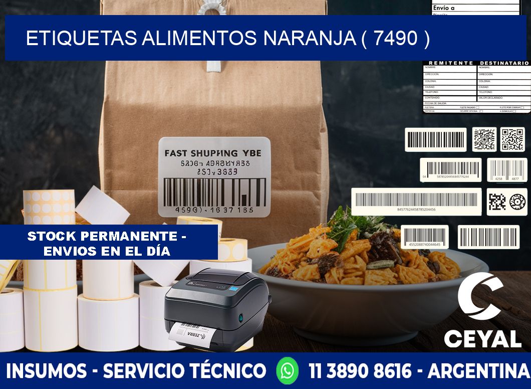 etiquetas alimentos naranja ( 7490 )