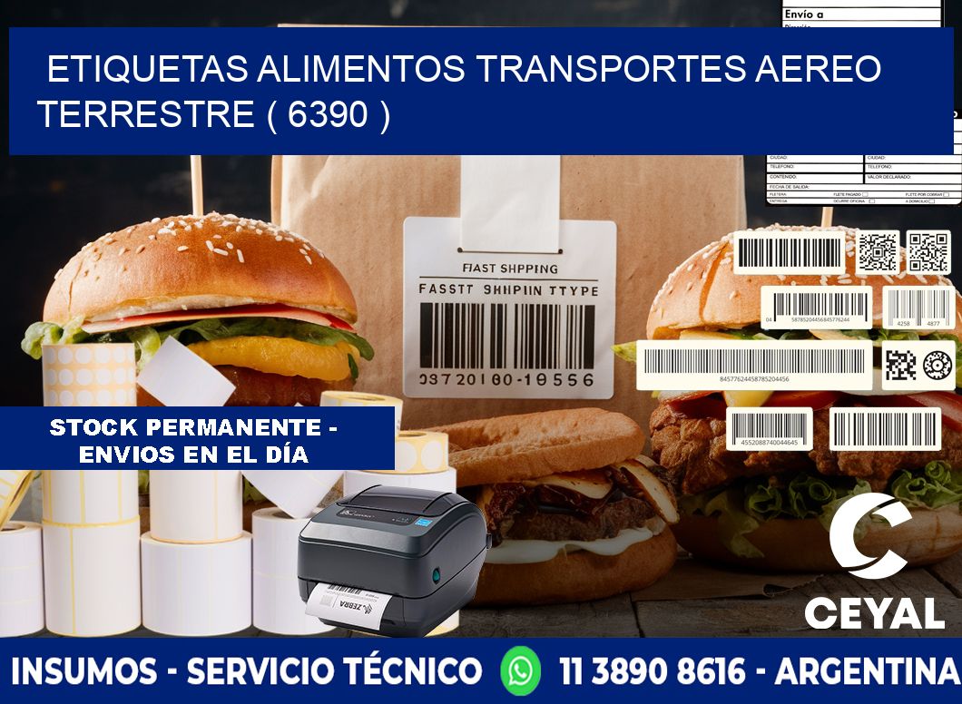 etiquetas alimentos transportes aereo terrestre ( 6390 )
