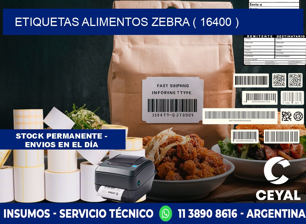 etiquetas alimentos zebra ( 16400 )