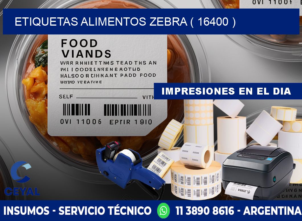 etiquetas alimentos zebra ( 16400 )