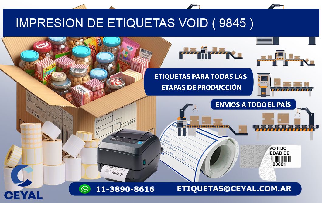 impresion de etiquetas VOID ( 9845 )