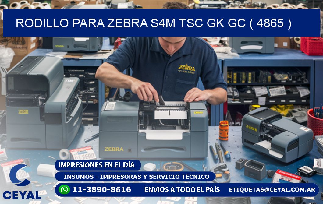 rodillo para zebra S4M TSC GK GC ( 4865 )