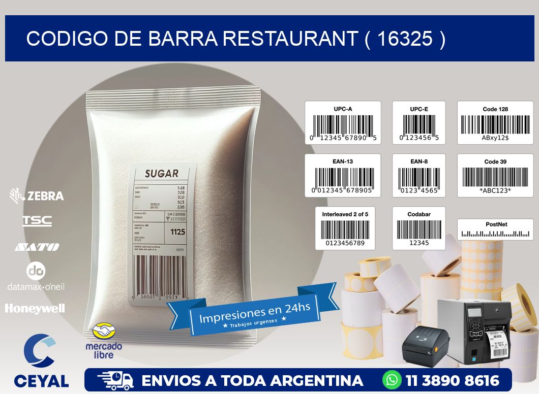 CODIGO DE BARRA RESTAURANT ( 16325 )