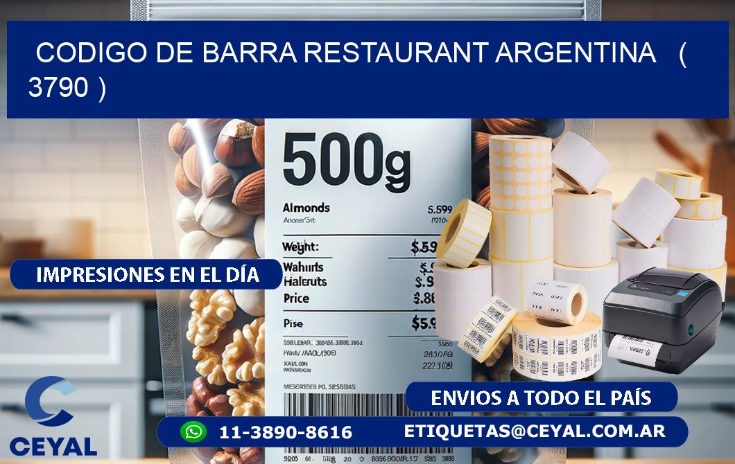 CODIGO DE BARRA RESTAURANT ARGENTINA   ( 3790 )