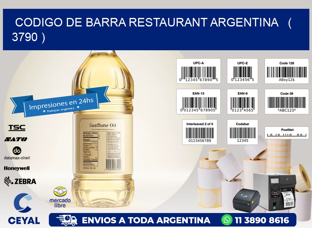CODIGO DE BARRA RESTAURANT ARGENTINA   ( 3790 )
