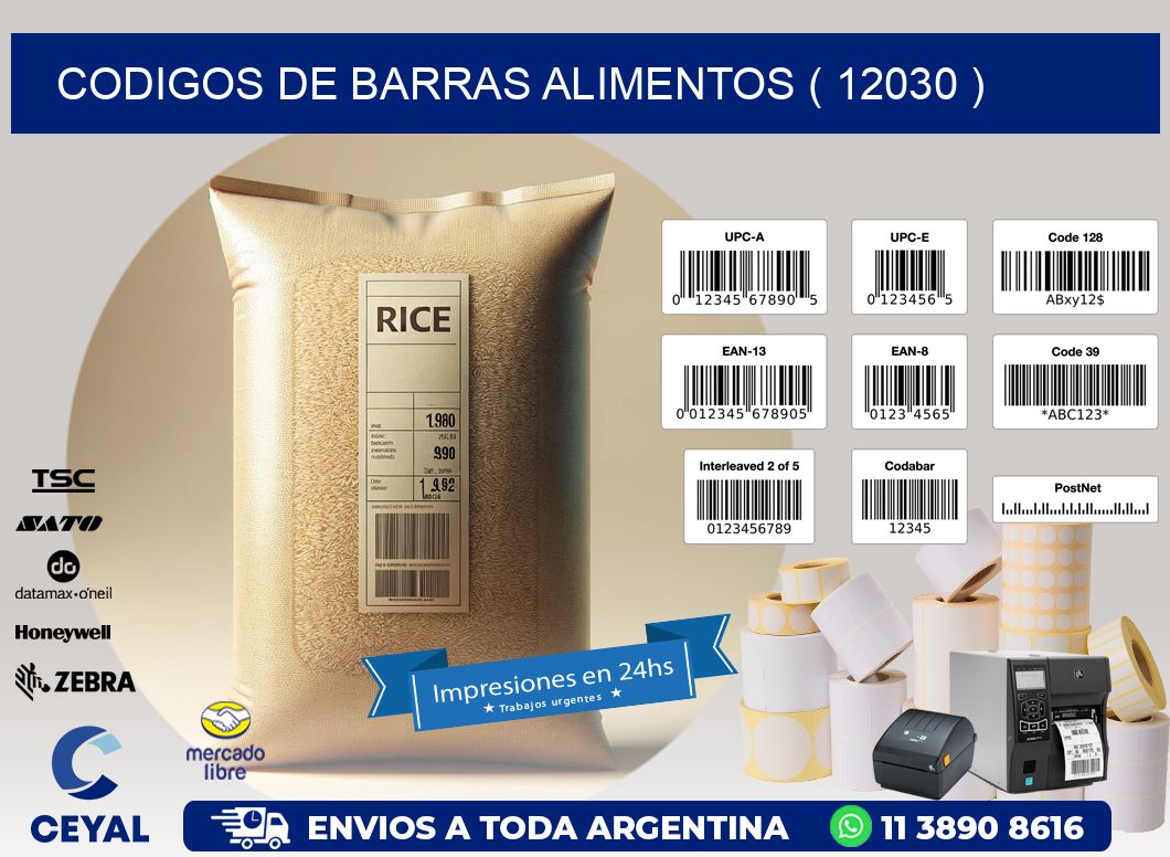 CODIGOS DE BARRAS ALIMENTOS ( 12030 )