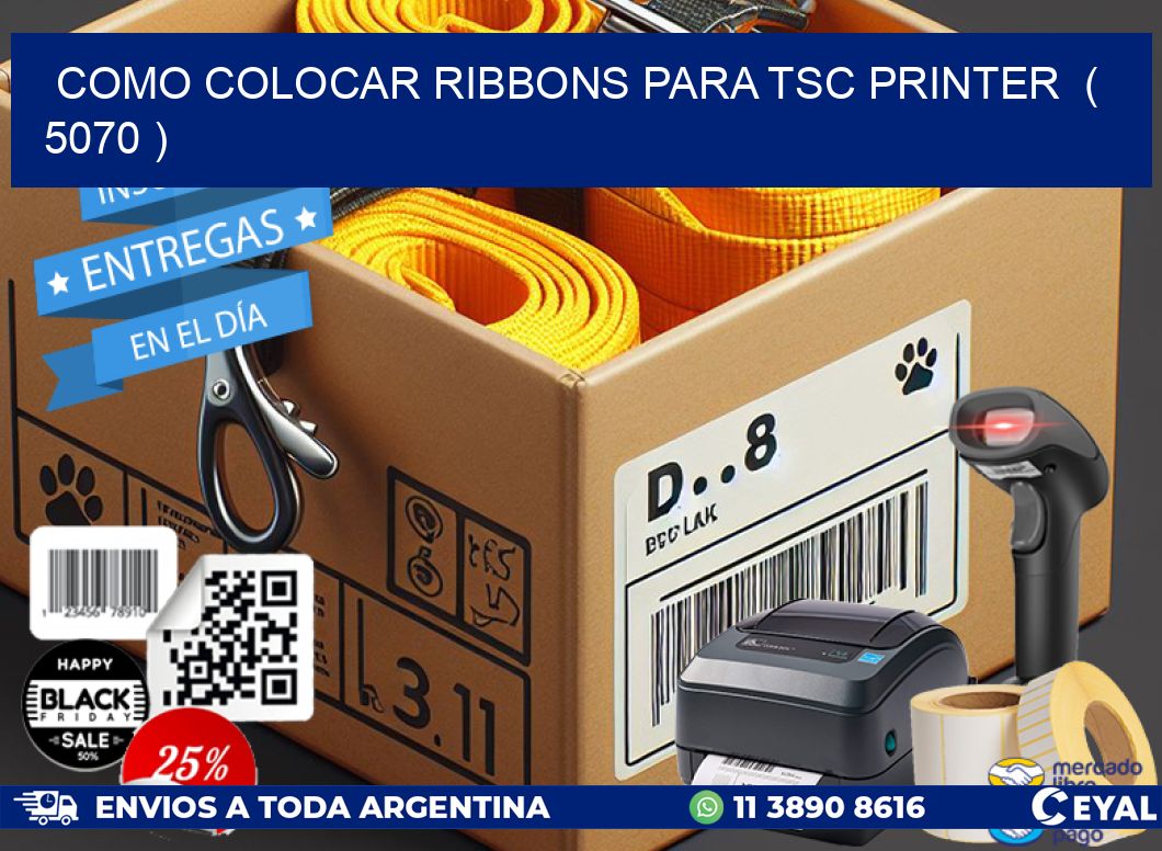 COMO COLOCAR RIBBONS PARA TSC PRINTER  ( 5070 )