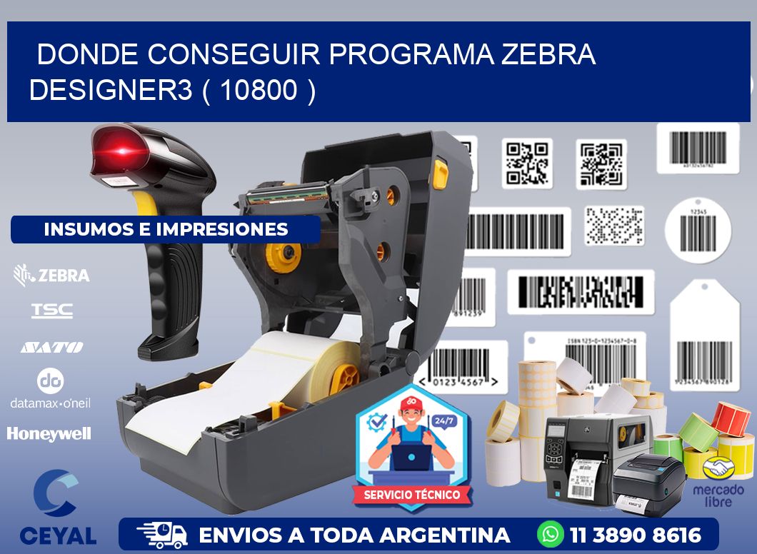 DONDE CONSEGUIR PROGRAMA ZEBRA DESIGNER3 ( 10800 )