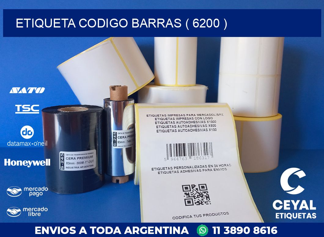 ETIQUETA CODIGO BARRAS ( 6200 )