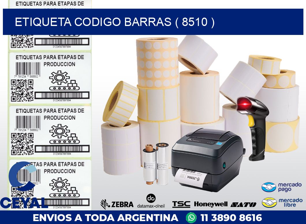 ETIQUETA CODIGO BARRAS ( 8510 )