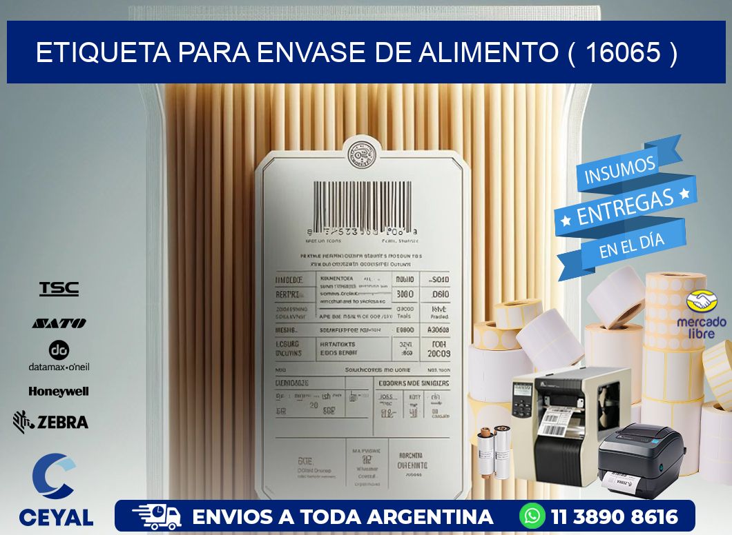 ETIQUETA PARA ENVASE DE ALIMENTO ( 16065 )
