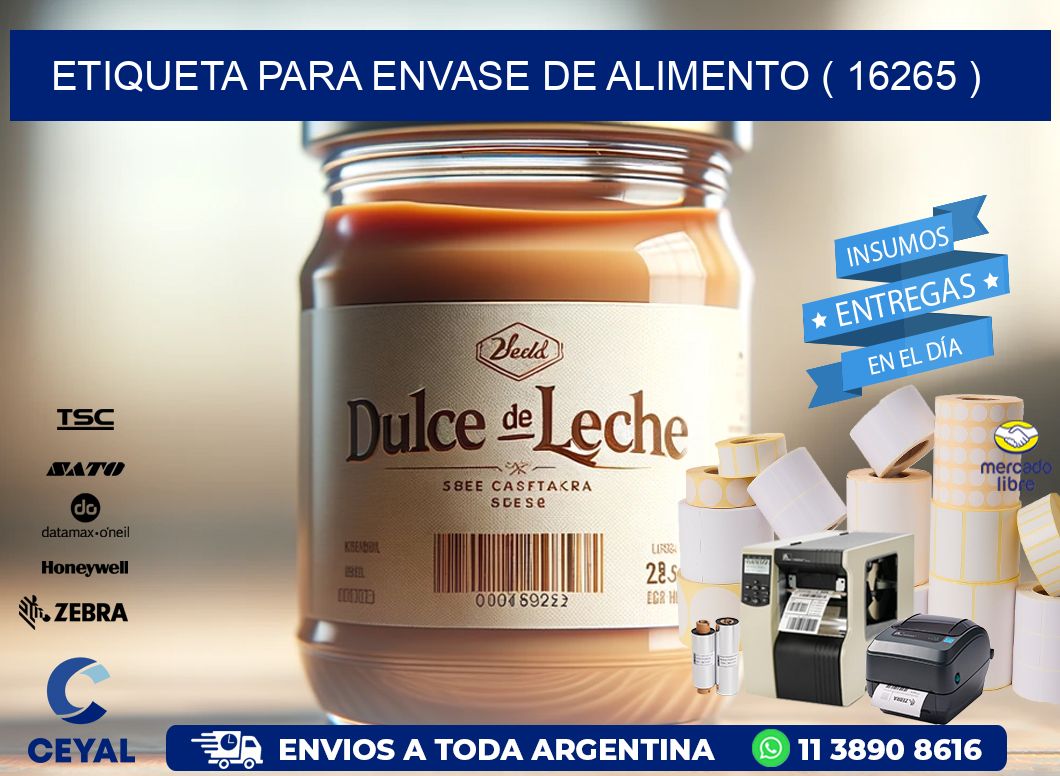 ETIQUETA PARA ENVASE DE ALIMENTO ( 16265 )