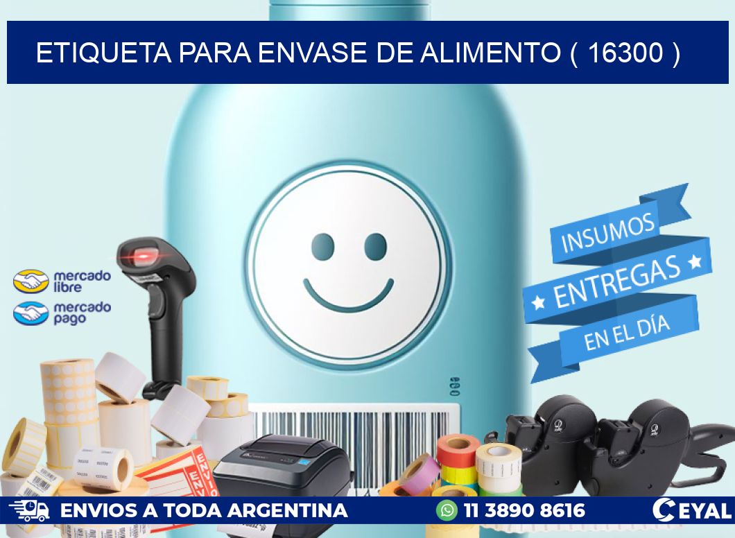 ETIQUETA PARA ENVASE DE ALIMENTO ( 16300 )