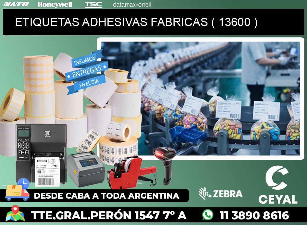 ETIQUETAS ADHESIVAS FABRICAS ( 13600 )