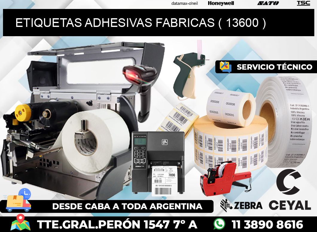 ETIQUETAS ADHESIVAS FABRICAS ( 13600 )