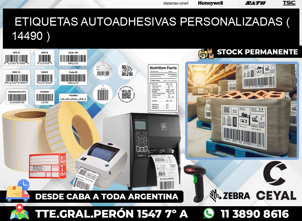 ETIQUETAS AUTOADHESIVAS PERSONALIZADAS ( 14490 )