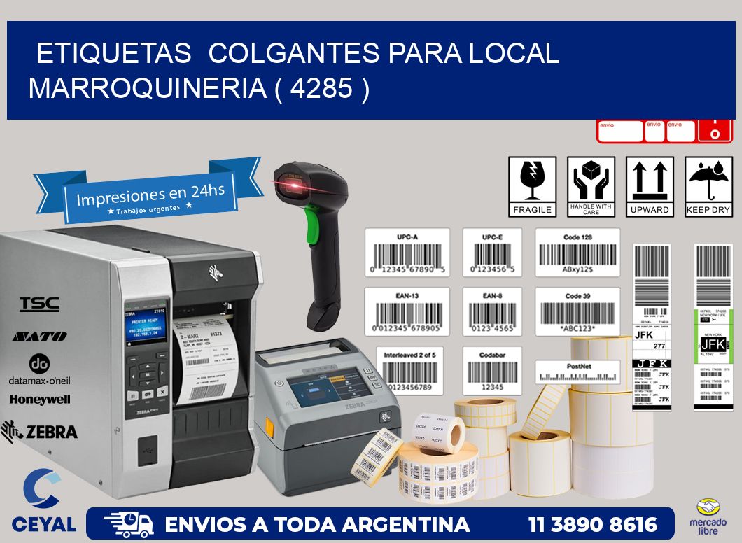 ETIQUETAS  COLGANTES PARA LOCAL MARROQUINERIA ( 4285 )