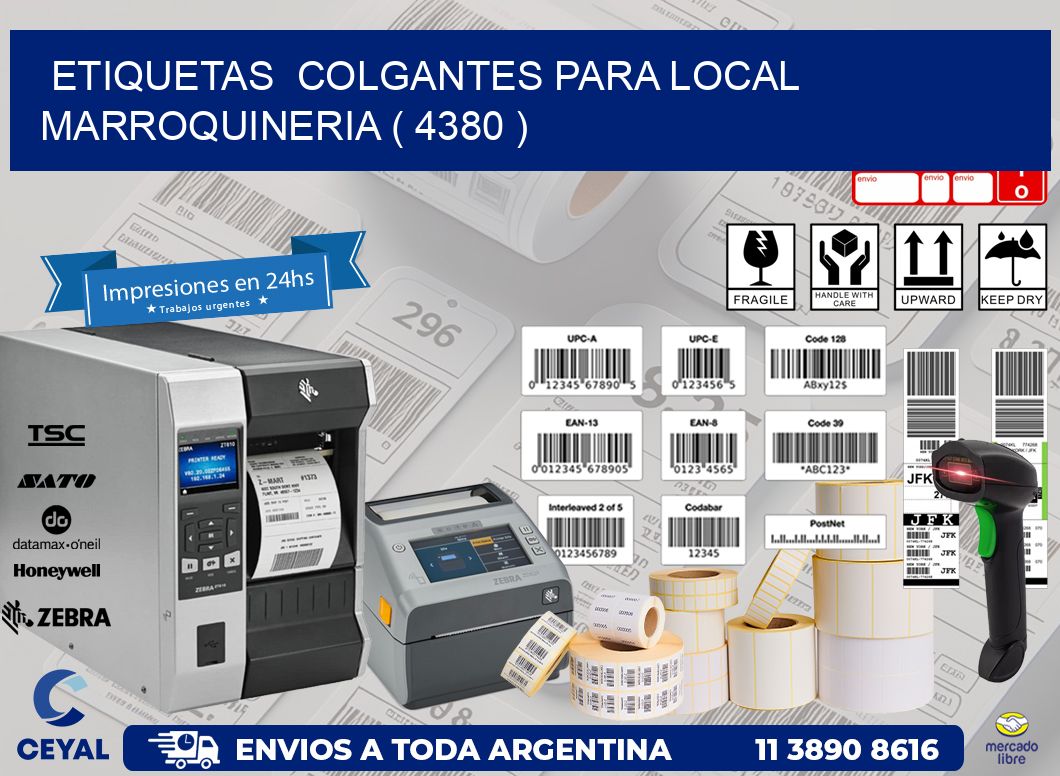 ETIQUETAS  COLGANTES PARA LOCAL MARROQUINERIA ( 4380 )