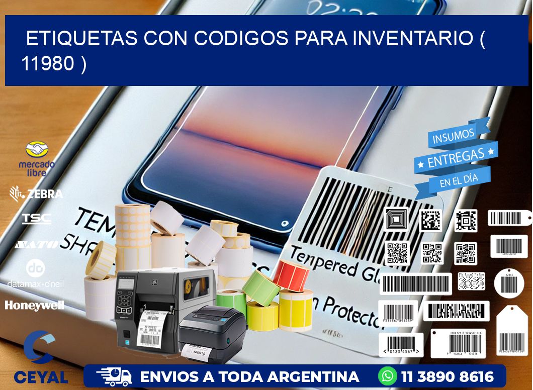 ETIQUETAS CON CODIGOS PARA INVENTARIO ( 11980 )