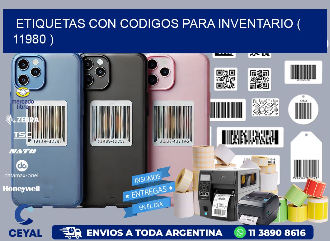 ETIQUETAS CON CODIGOS PARA INVENTARIO ( 11980 )