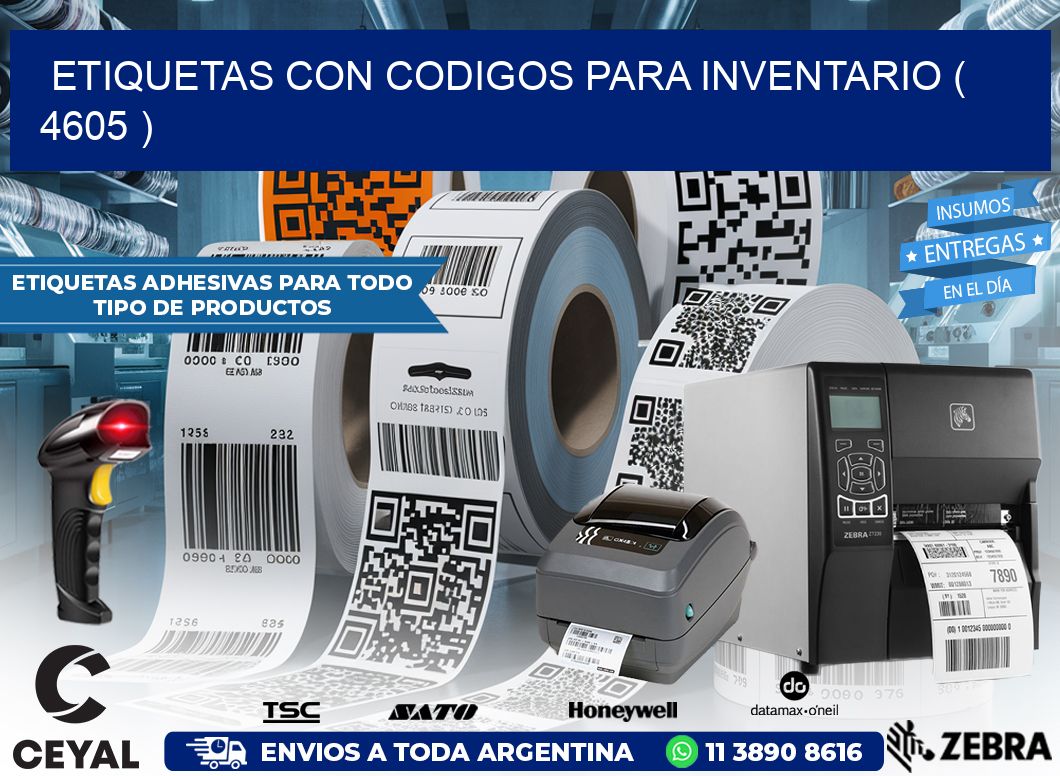 ETIQUETAS CON CODIGOS PARA INVENTARIO ( 4605 )