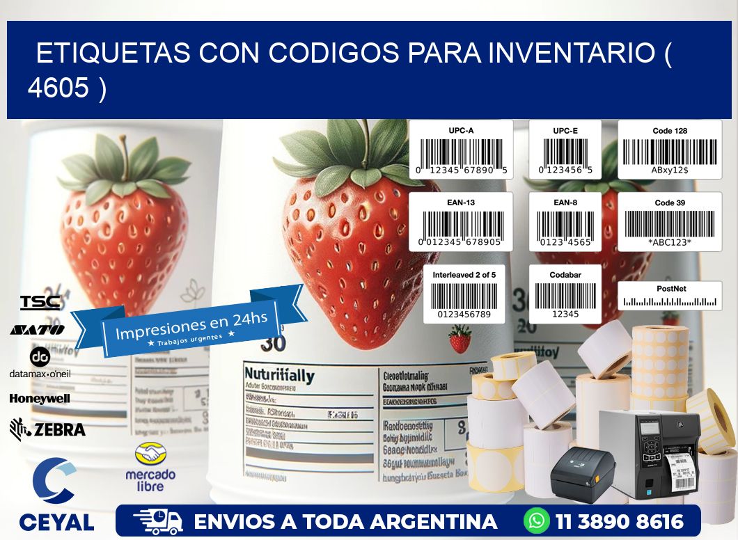 ETIQUETAS CON CODIGOS PARA INVENTARIO ( 4605 )