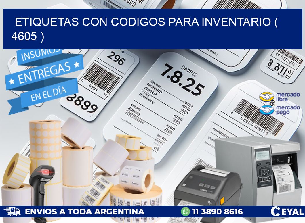 ETIQUETAS CON CODIGOS PARA INVENTARIO ( 4605 )