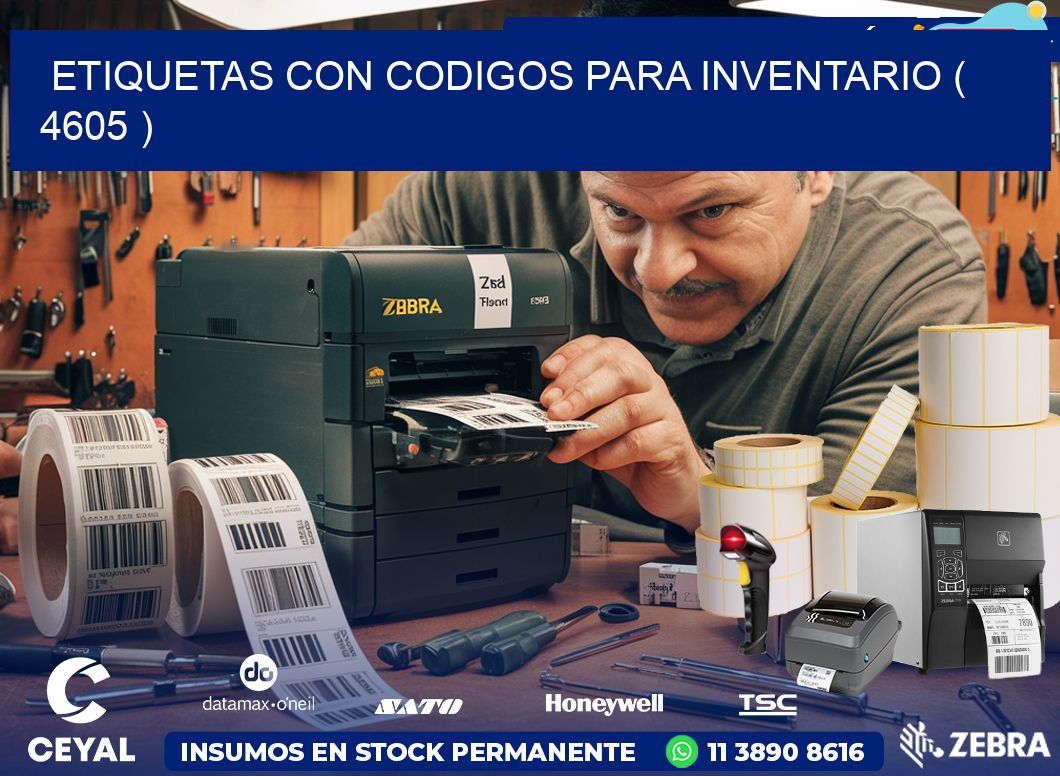 ETIQUETAS CON CODIGOS PARA INVENTARIO ( 4605 )