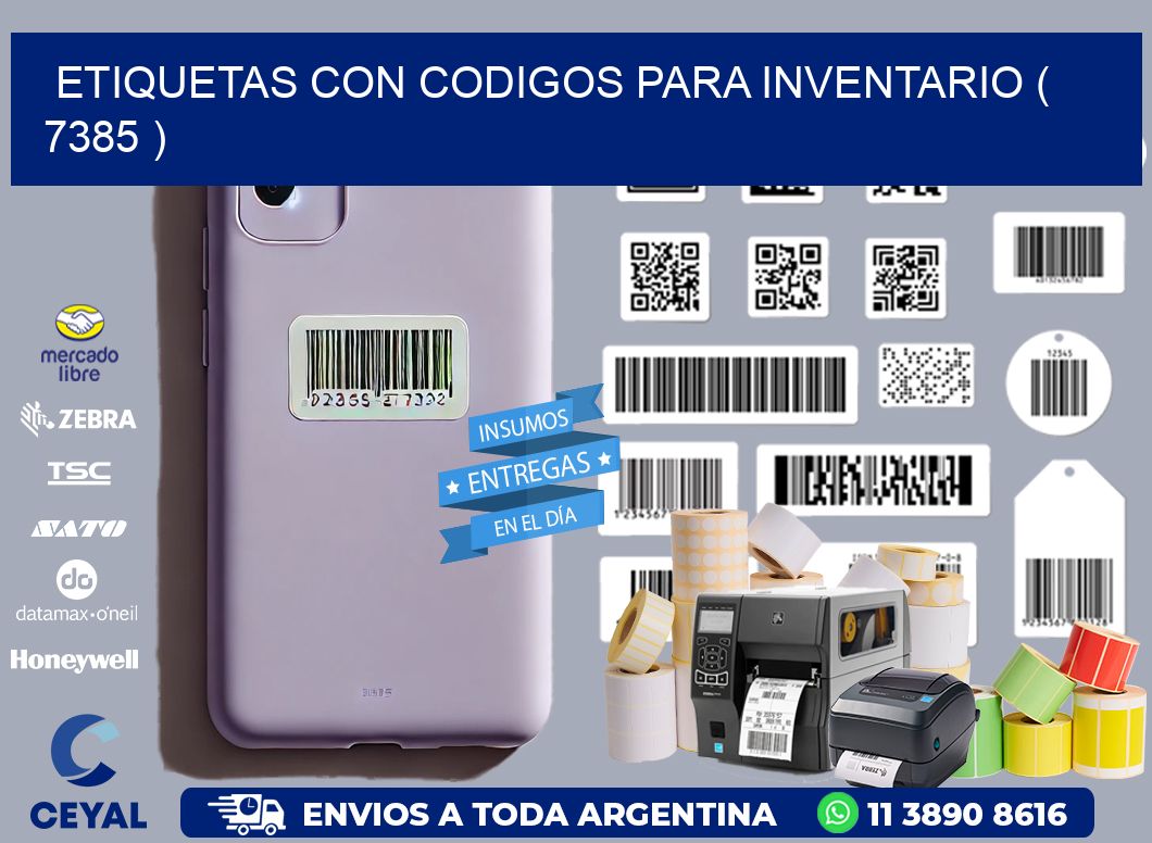 ETIQUETAS CON CODIGOS PARA INVENTARIO ( 7385 )