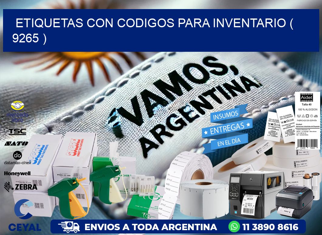 ETIQUETAS CON CODIGOS PARA INVENTARIO ( 9265 )