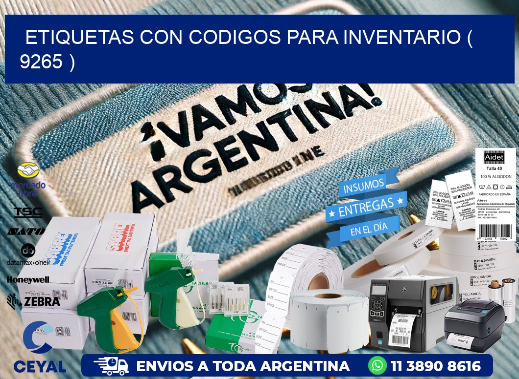ETIQUETAS CON CODIGOS PARA INVENTARIO ( 9265 )