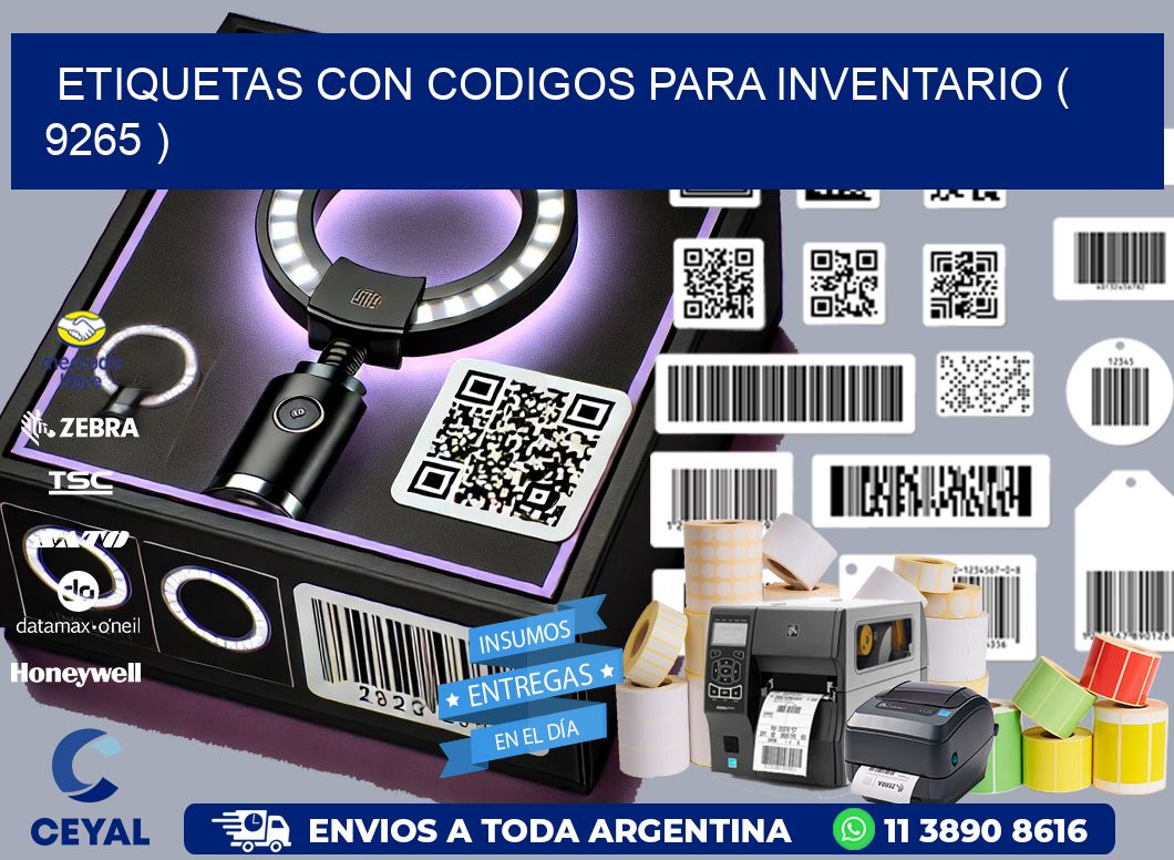ETIQUETAS CON CODIGOS PARA INVENTARIO ( 9265 )