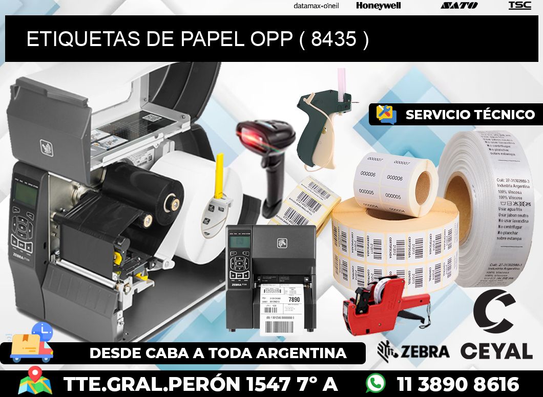 ETIQUETAS DE PAPEL OPP ( 8435 )