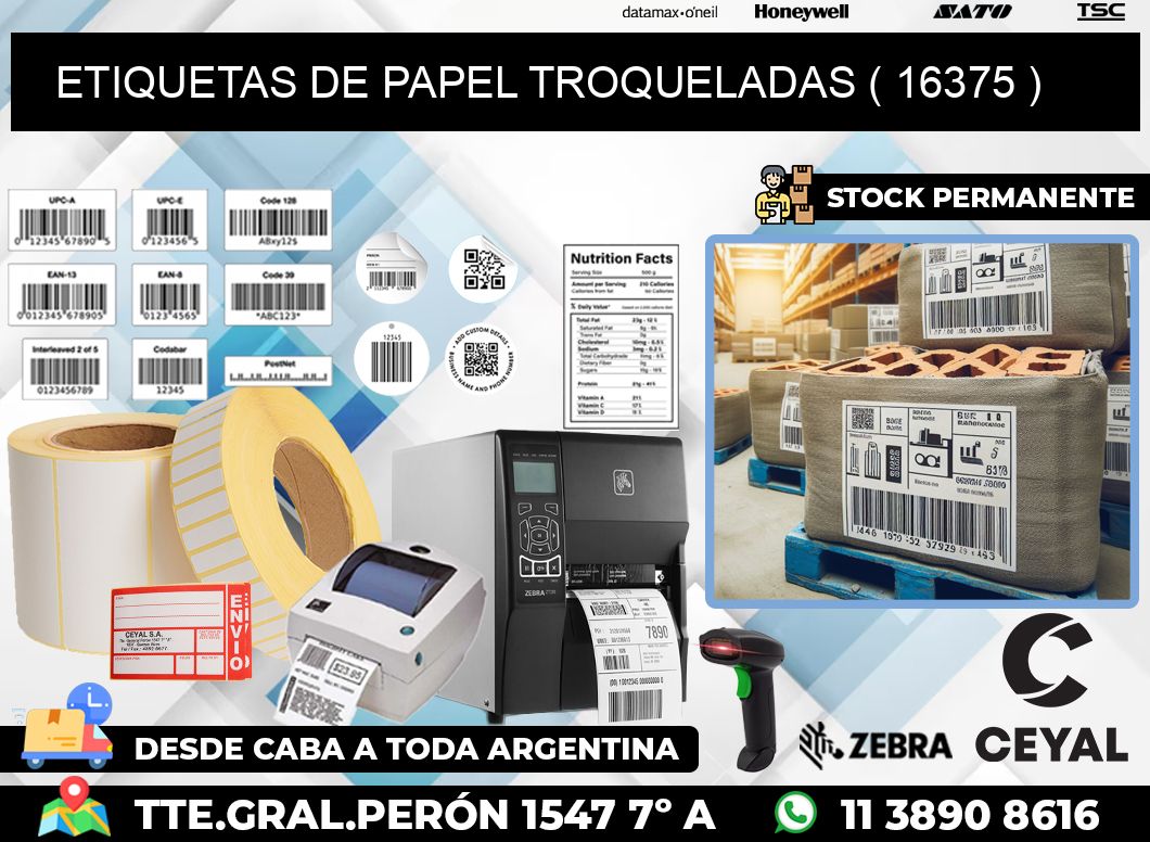 ETIQUETAS DE PAPEL TROQUELADAS ( 16375 )