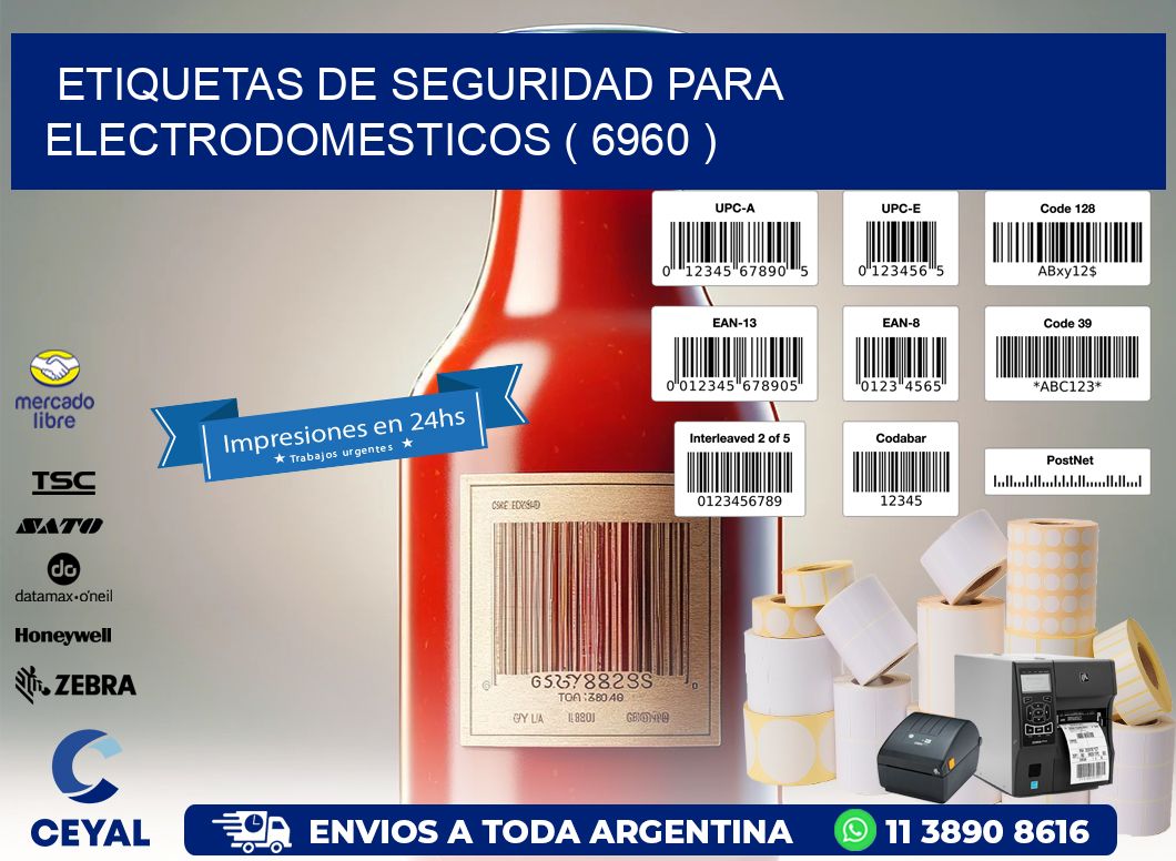 ETIQUETAS DE SEGURIDAD PARA ELECTRODOMESTICOS ( 6960 )