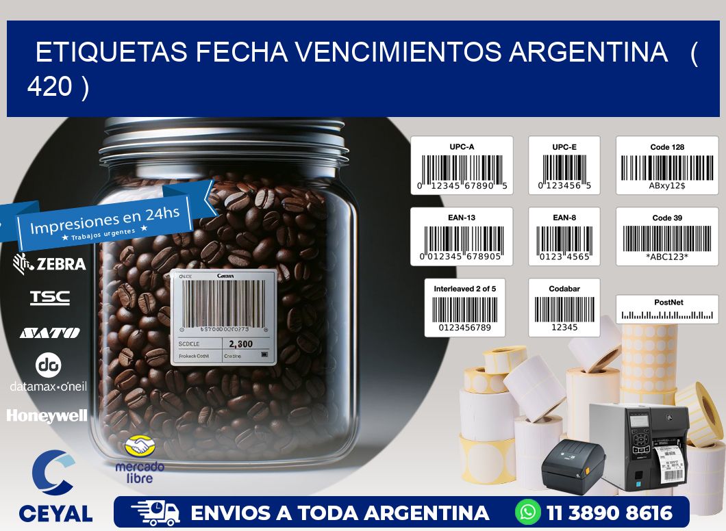 ETIQUETAS FECHA VENCIMIENTOS ARGENTINA   ( 420 )