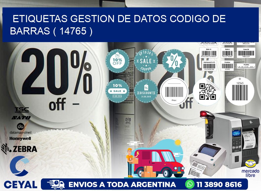 ETIQUETAS GESTION DE DATOS CODIGO DE BARRAS ( 14765 )