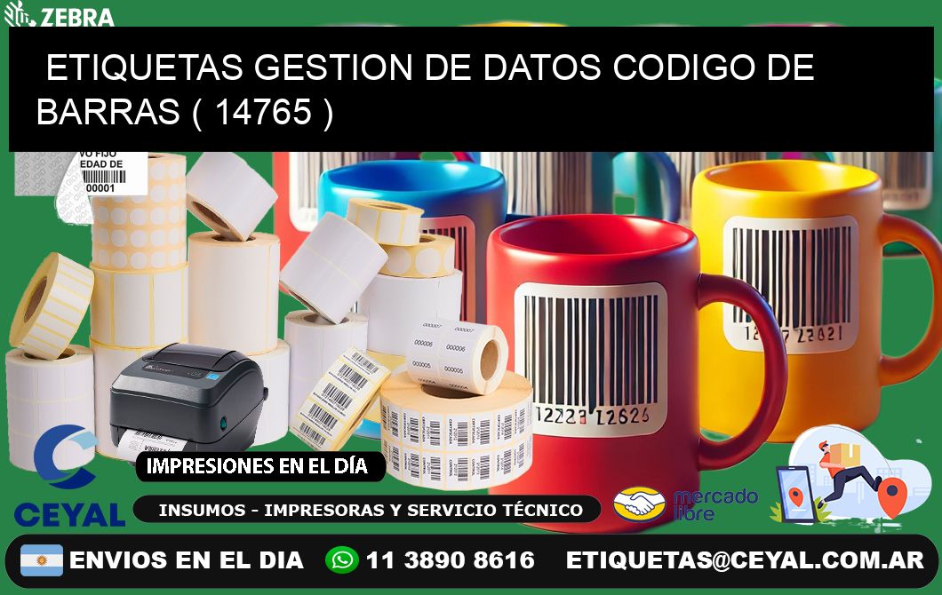 ETIQUETAS GESTION DE DATOS CODIGO DE BARRAS ( 14765 )