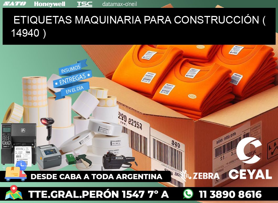 ETIQUETAS MAQUINARIA PARA CONSTRUCCIÓN ( 14940 )