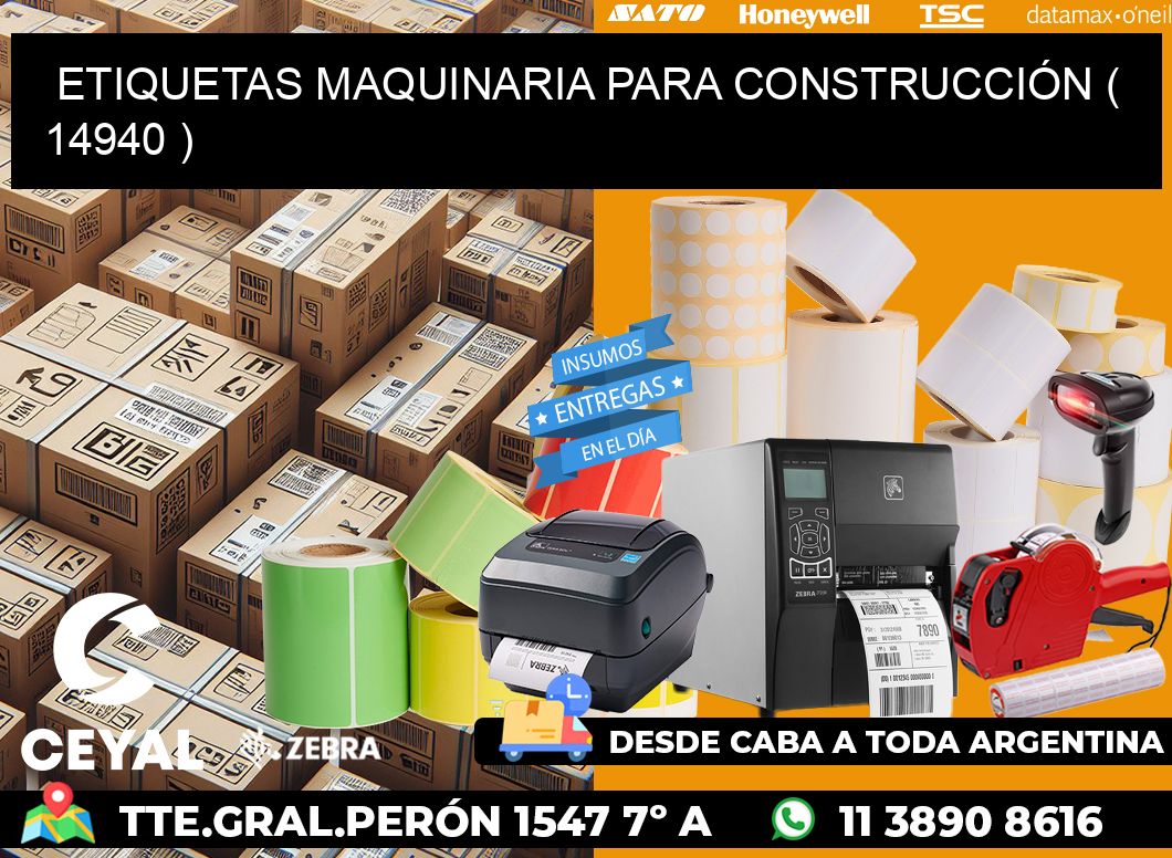 ETIQUETAS MAQUINARIA PARA CONSTRUCCIÓN ( 14940 )