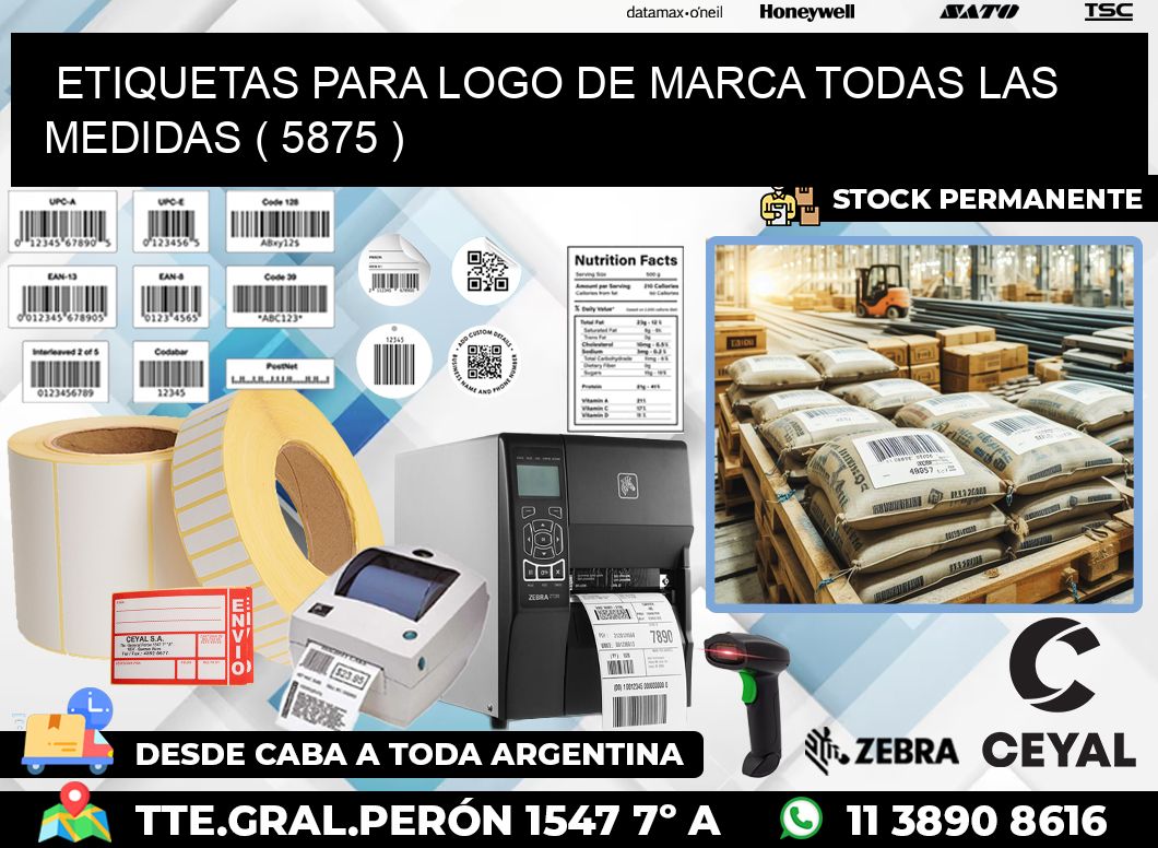ETIQUETAS PARA LOGO DE MARCA TODAS LAS MEDIDAS ( 5875 )