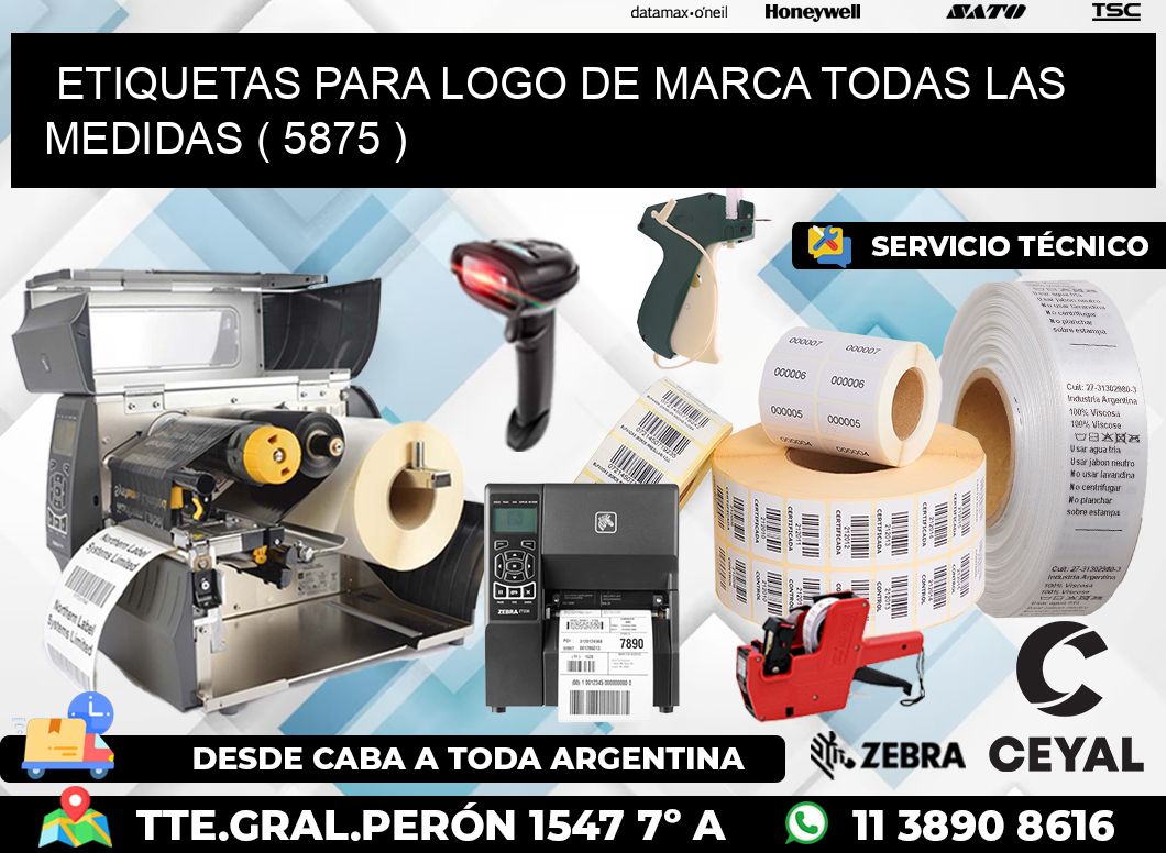 ETIQUETAS PARA LOGO DE MARCA TODAS LAS MEDIDAS ( 5875 )