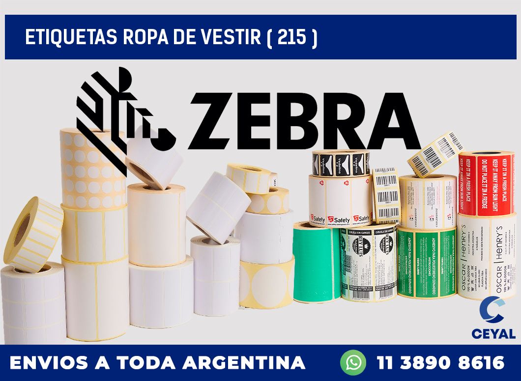 ETIQUETAS ROPA DE VESTIR ( 215 )