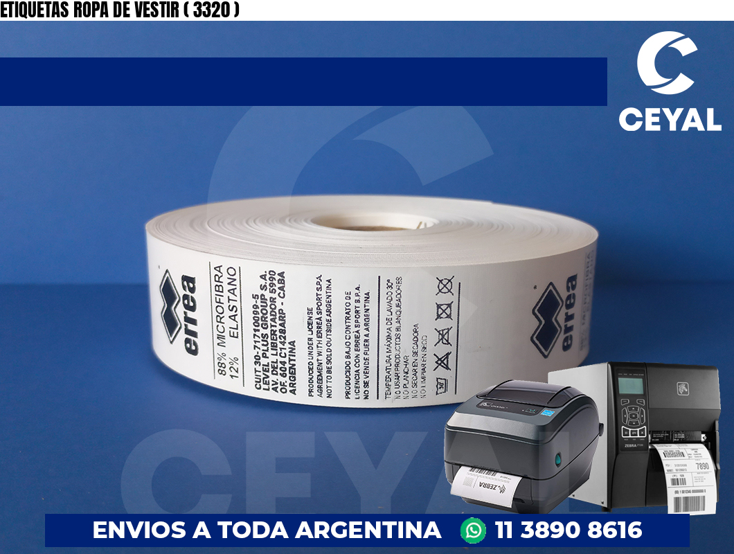 ETIQUETAS ROPA DE VESTIR ( 3320 )