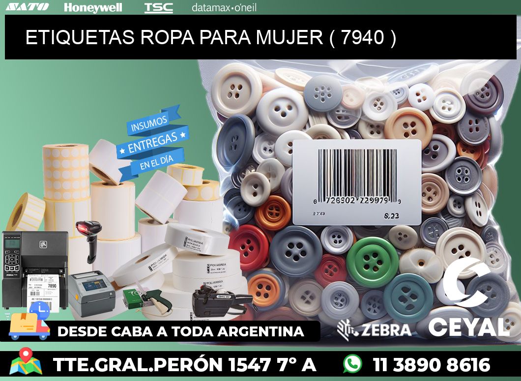 ETIQUETAS ROPA PARA MUJER ( 7940 )