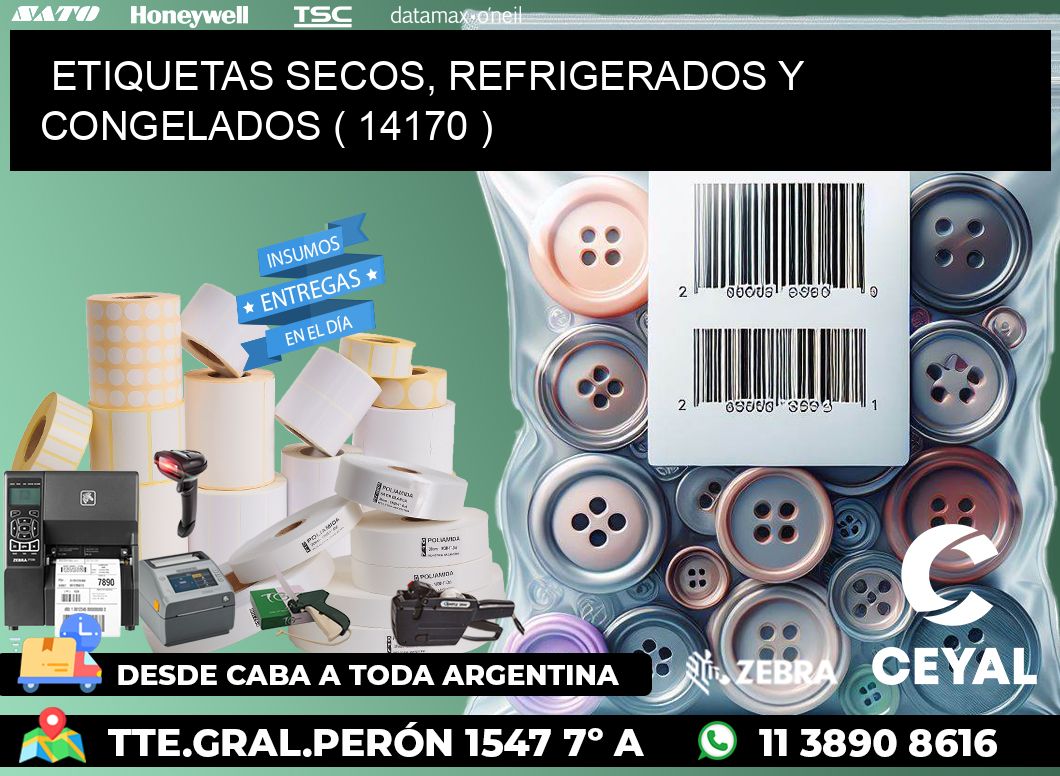 ETIQUETAS SECOS, REFRIGERADOS Y CONGELADOS ( 14170 )