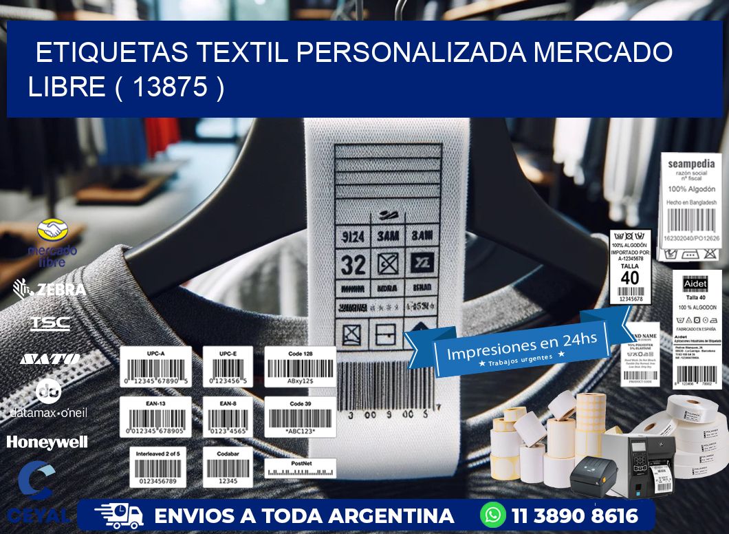 ETIQUETAS TEXTIL PERSONALIZADA MERCADO LIBRE ( 13875 )