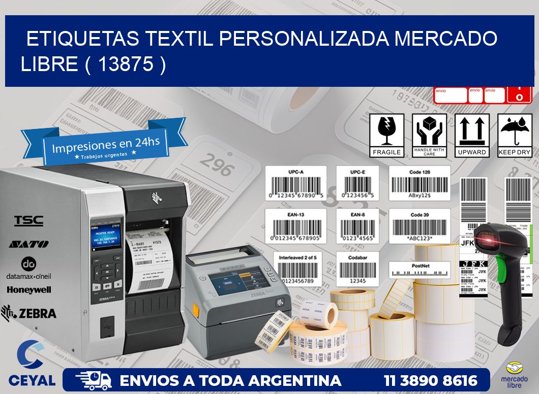 ETIQUETAS TEXTIL PERSONALIZADA MERCADO LIBRE ( 13875 )