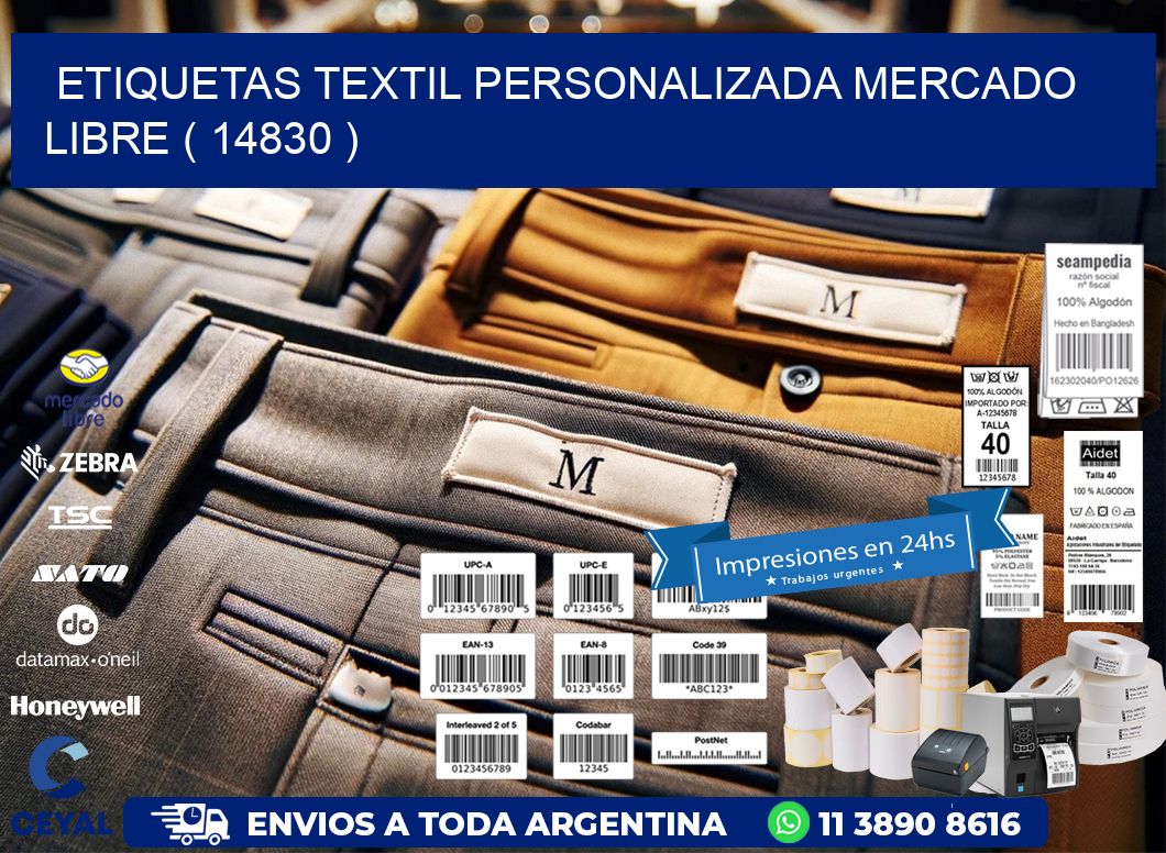 ETIQUETAS TEXTIL PERSONALIZADA MERCADO LIBRE ( 14830 )